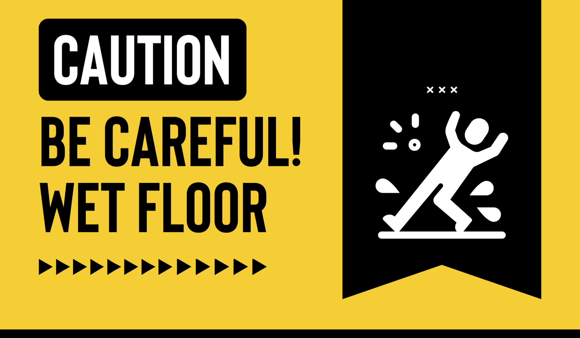 Caution Be Careful Wet Floor