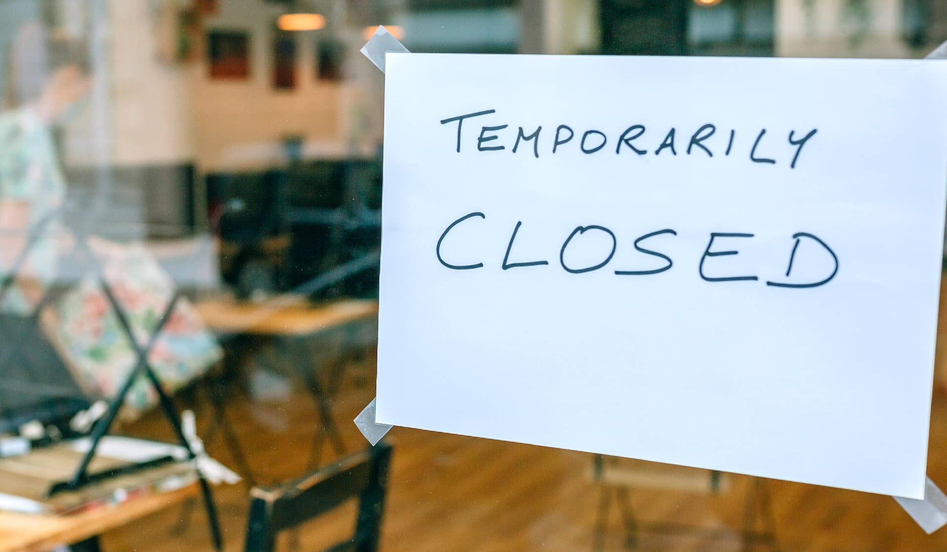 Coffee shop temporarily closed